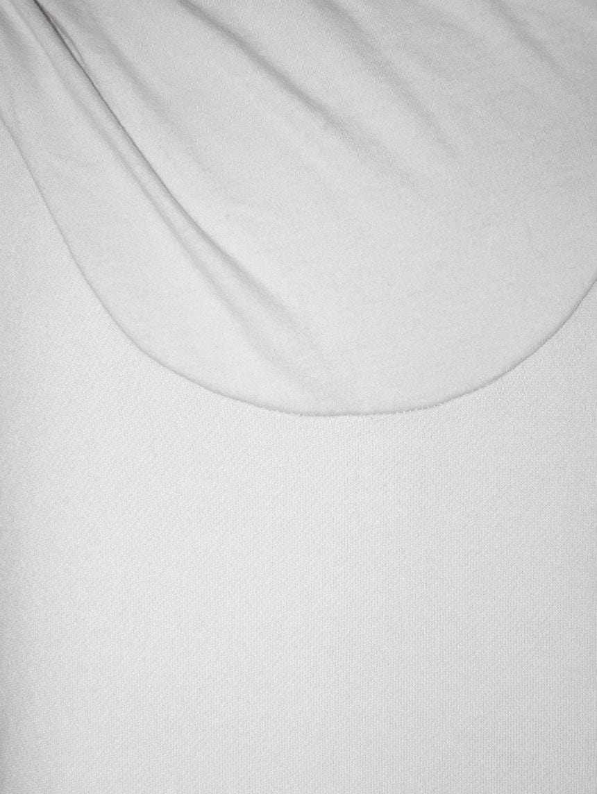 Off White Cotton Hoodie with Silk Lining