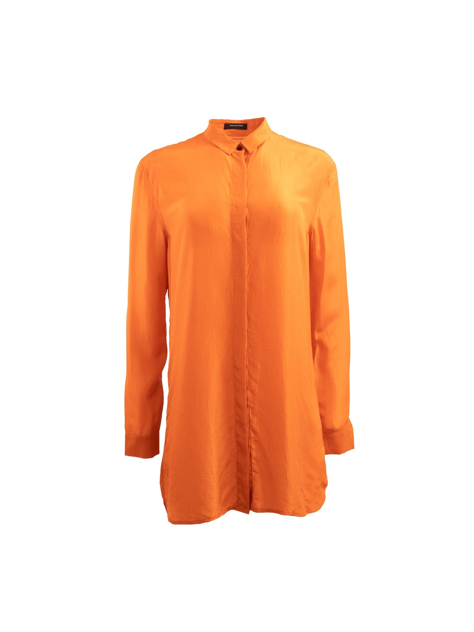 Orange Long Sleeved Silk Shirt