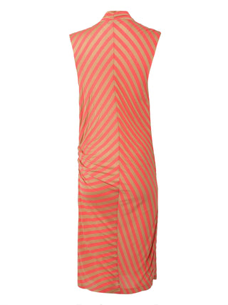 Orange Stripey Bodycon Sleeveless Dress