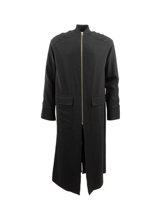 Oversized Longline Wool Jacket in Black