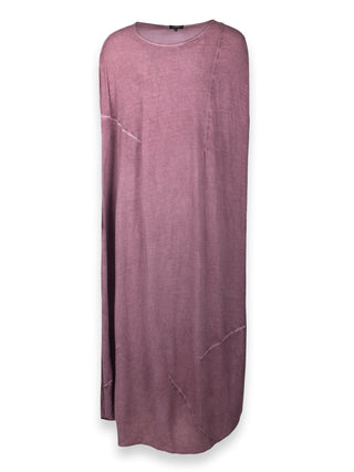 Oversized Plum Coloured Raw Hem Detail Dress