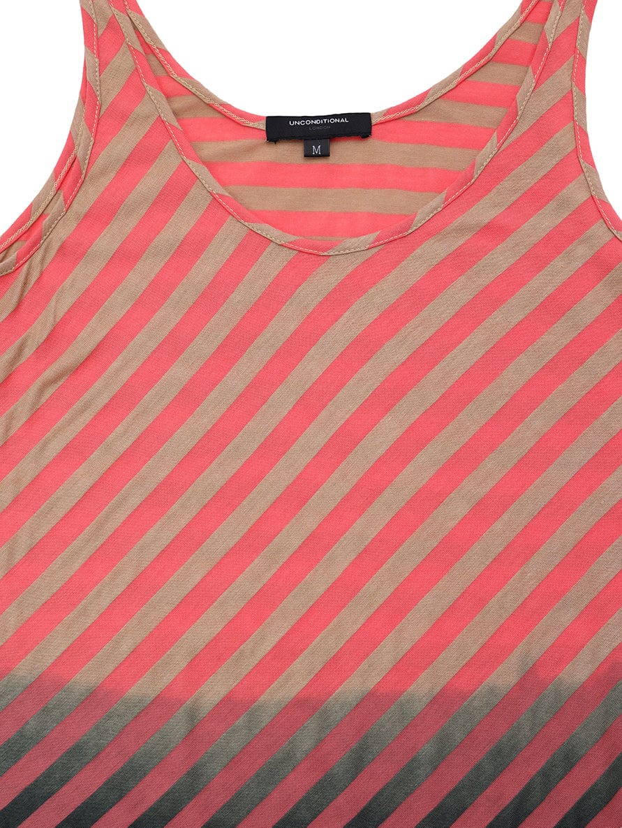 Pink Beige & Charcoal Striped Vest
