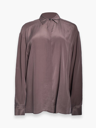 Puce Coloured Silk Women's Shirt