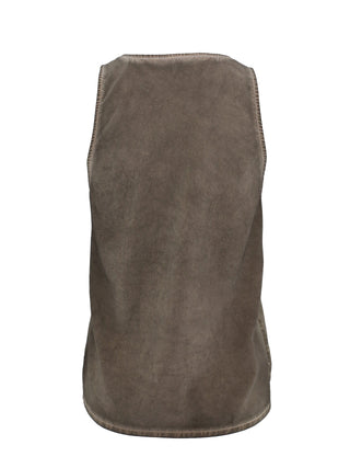 Sleeveless Grey Vest Top