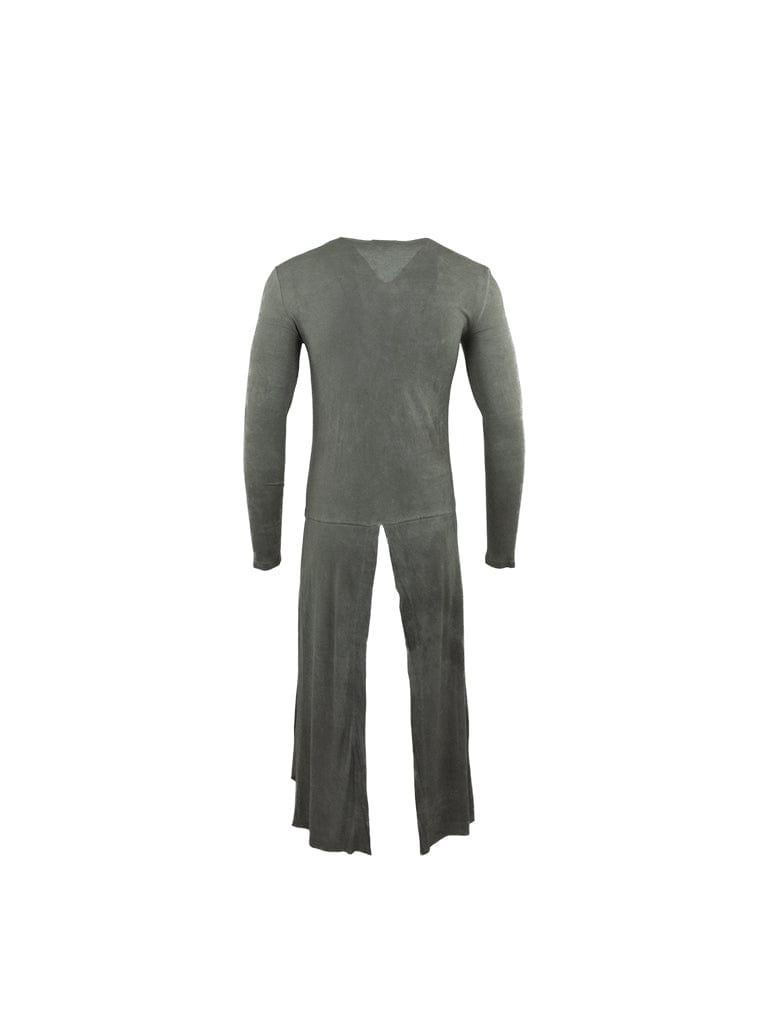 Stone Grey Long Sleeve Rayon Dress