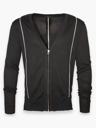 Tailcoat-Style Cotton Jumper with Zip Details