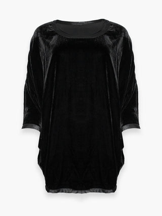 Velvet Luxe Relaxed Dress with Silk Accents