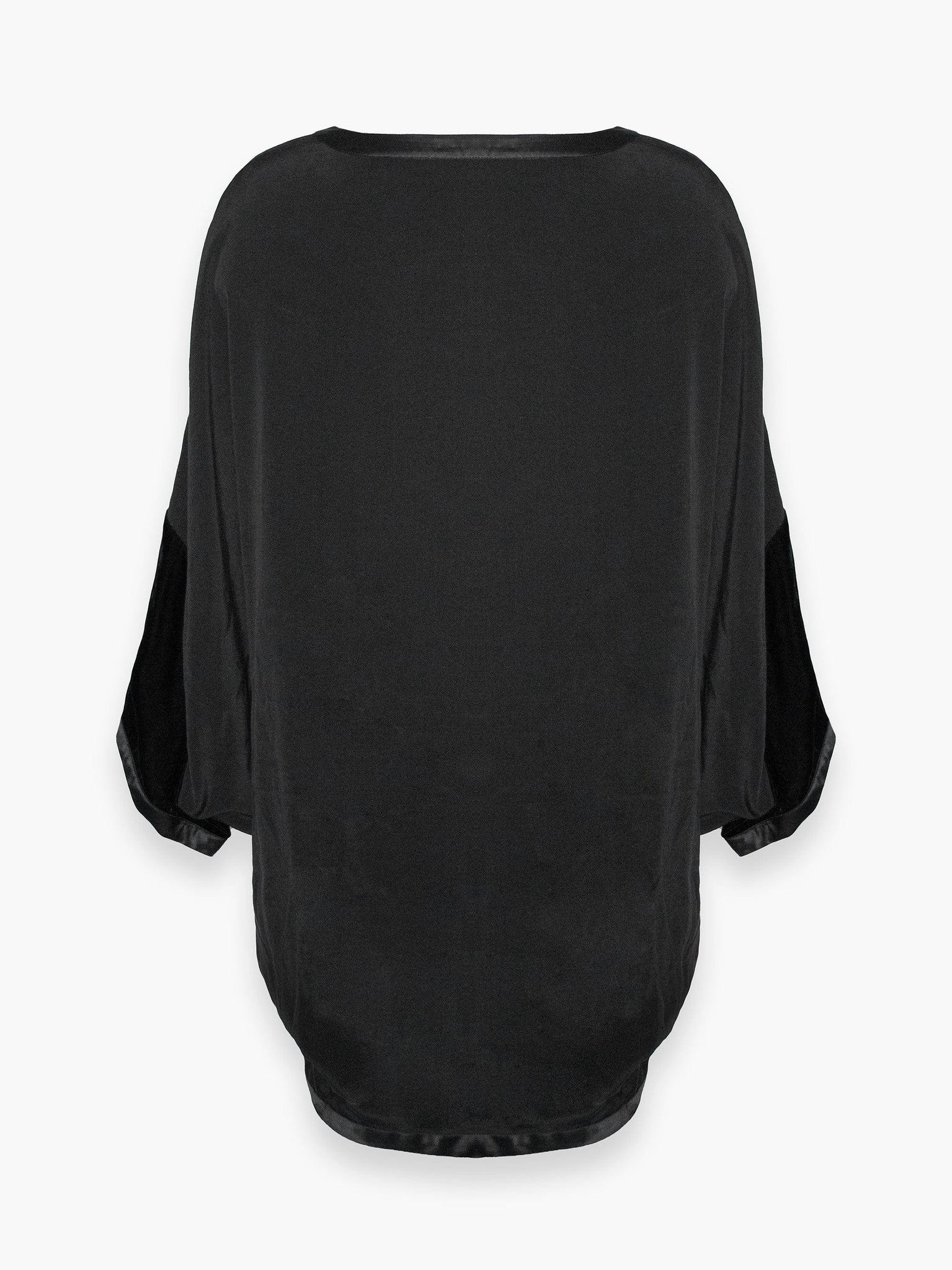Velvet Luxe Relaxed Dress with Silk Accents