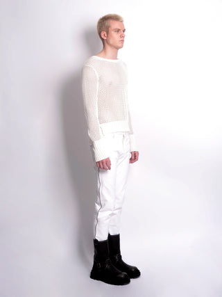 White Knitted Jumper with Tail