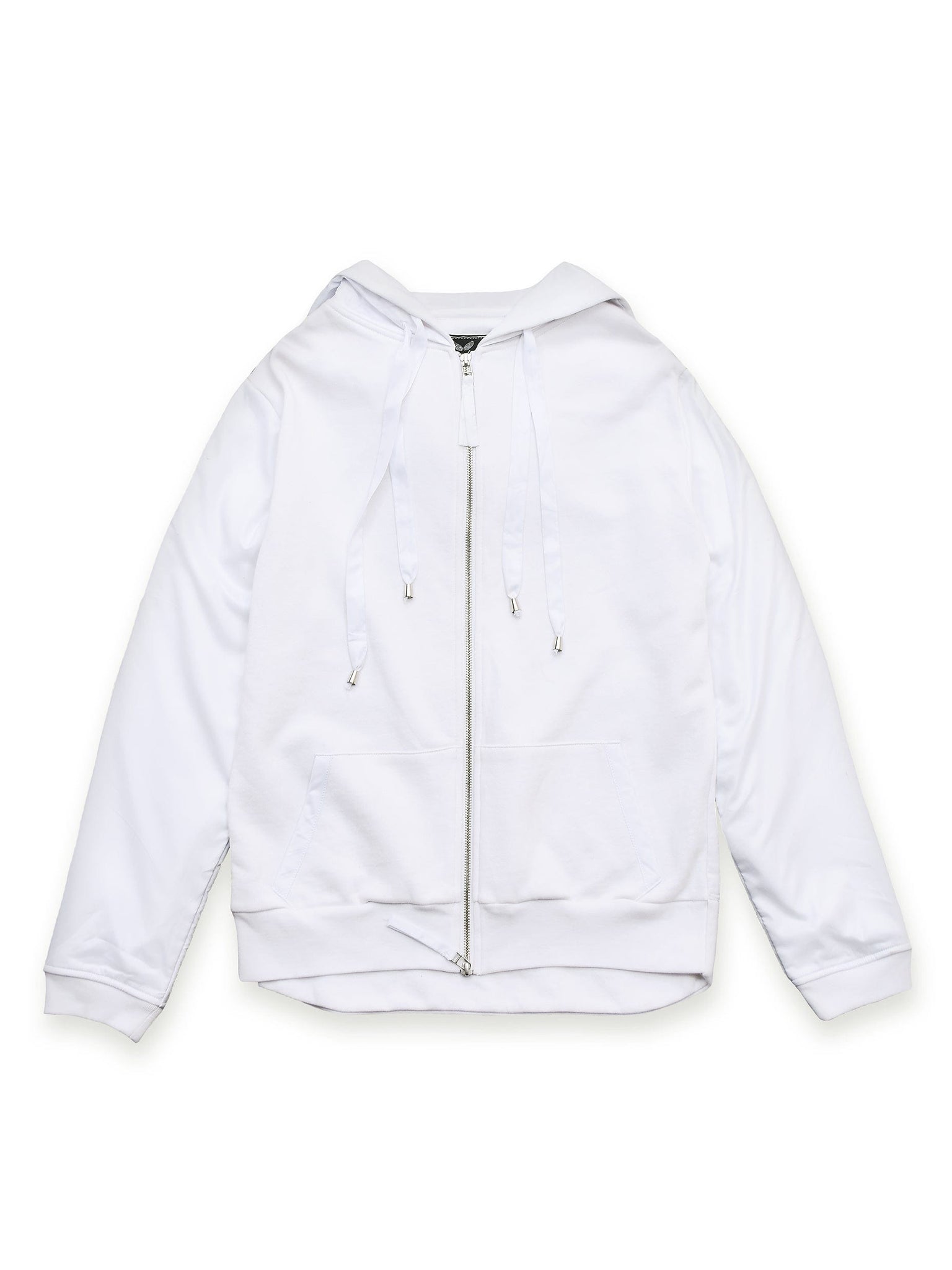 White Satin Sleeved Hoodie