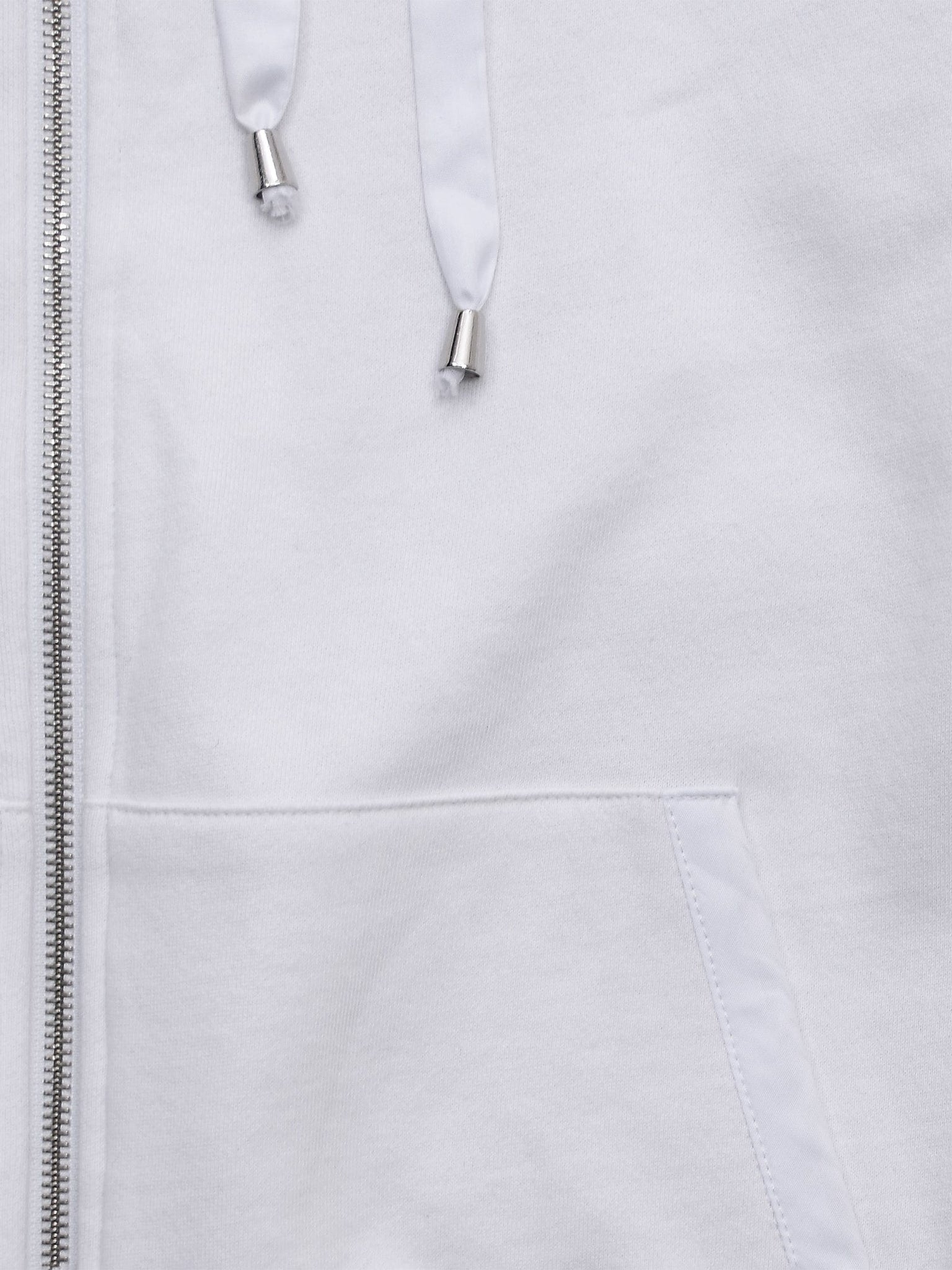White Satin Sleeved Hoodie