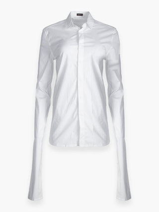 White Shirt With Extra Long Sleeves