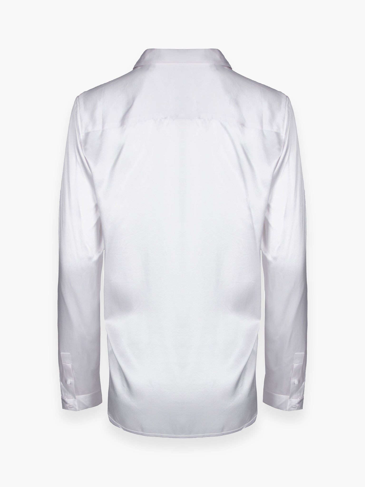 White Silk Long Sleeve Shirt