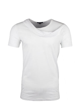 White Swoop Neck Layered T-Shirt