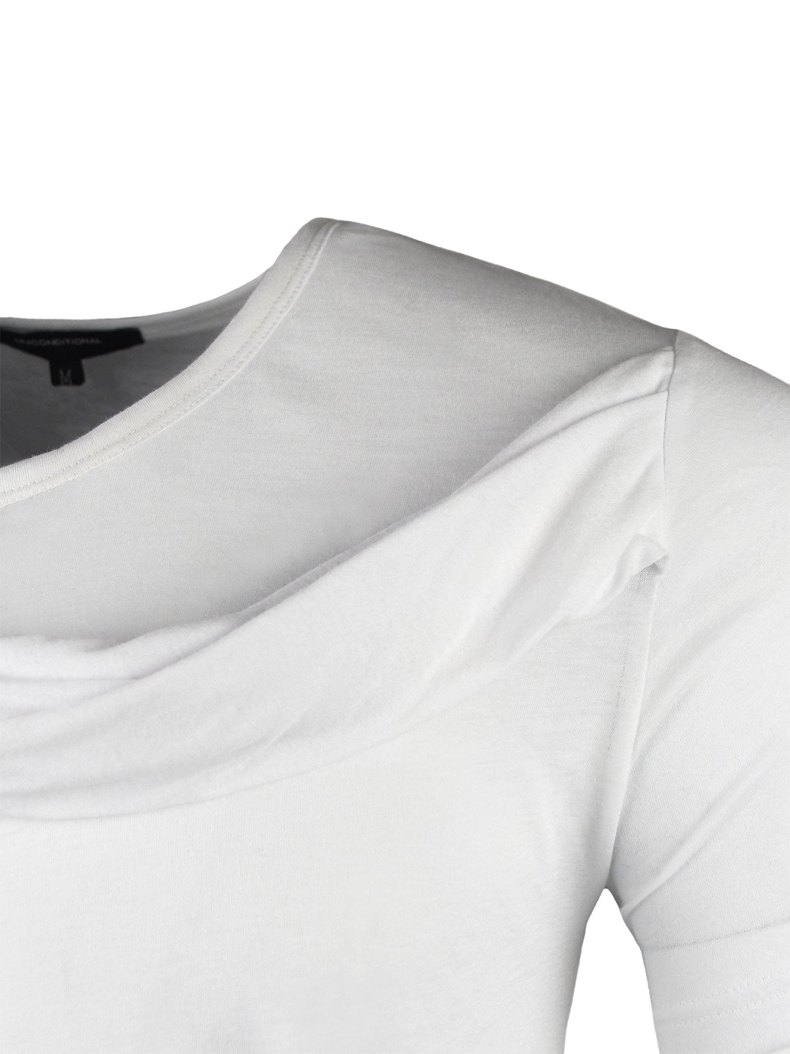 White Swoop Neck Layered T-Shirt