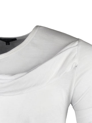 White Swoop Neck Layered T-Shirt