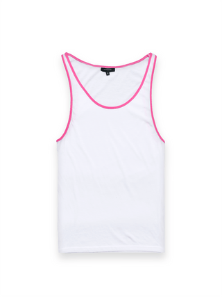 White Vest With Neon Pink Piping