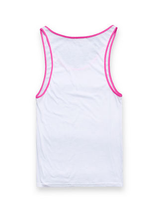 White Vest With Neon Pink Piping