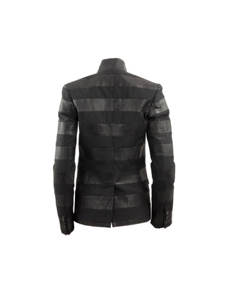 Wool Tailoring Leather Blazer