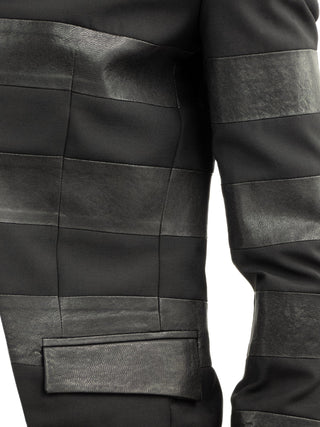 Wool Tailoring Leather Blazer