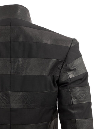 Wool Tailoring Leather Blazer