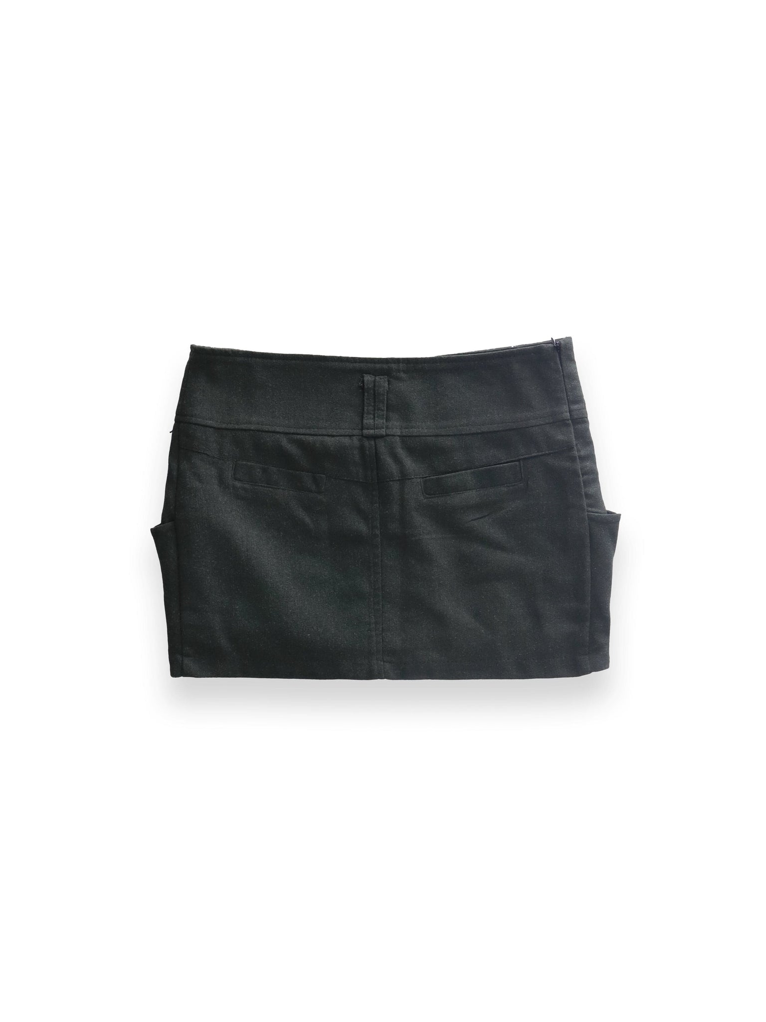Woolen Dark Green Mini Skirt