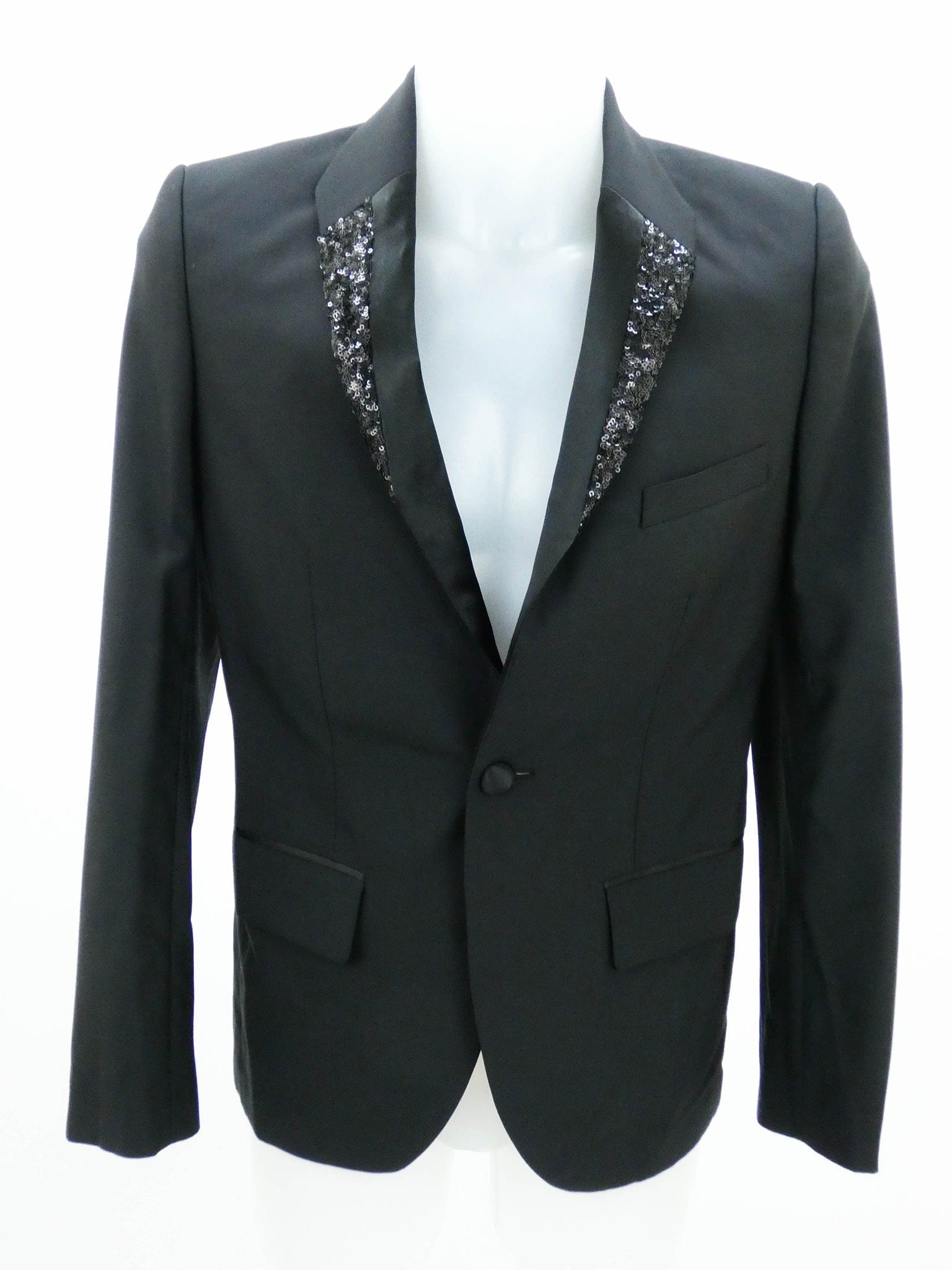 Black Blazer with Sequin Lapels