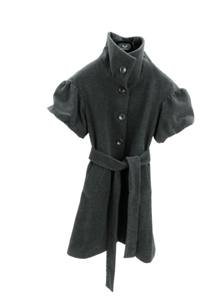 Black Grey Short Sleeve Button Up Jacket