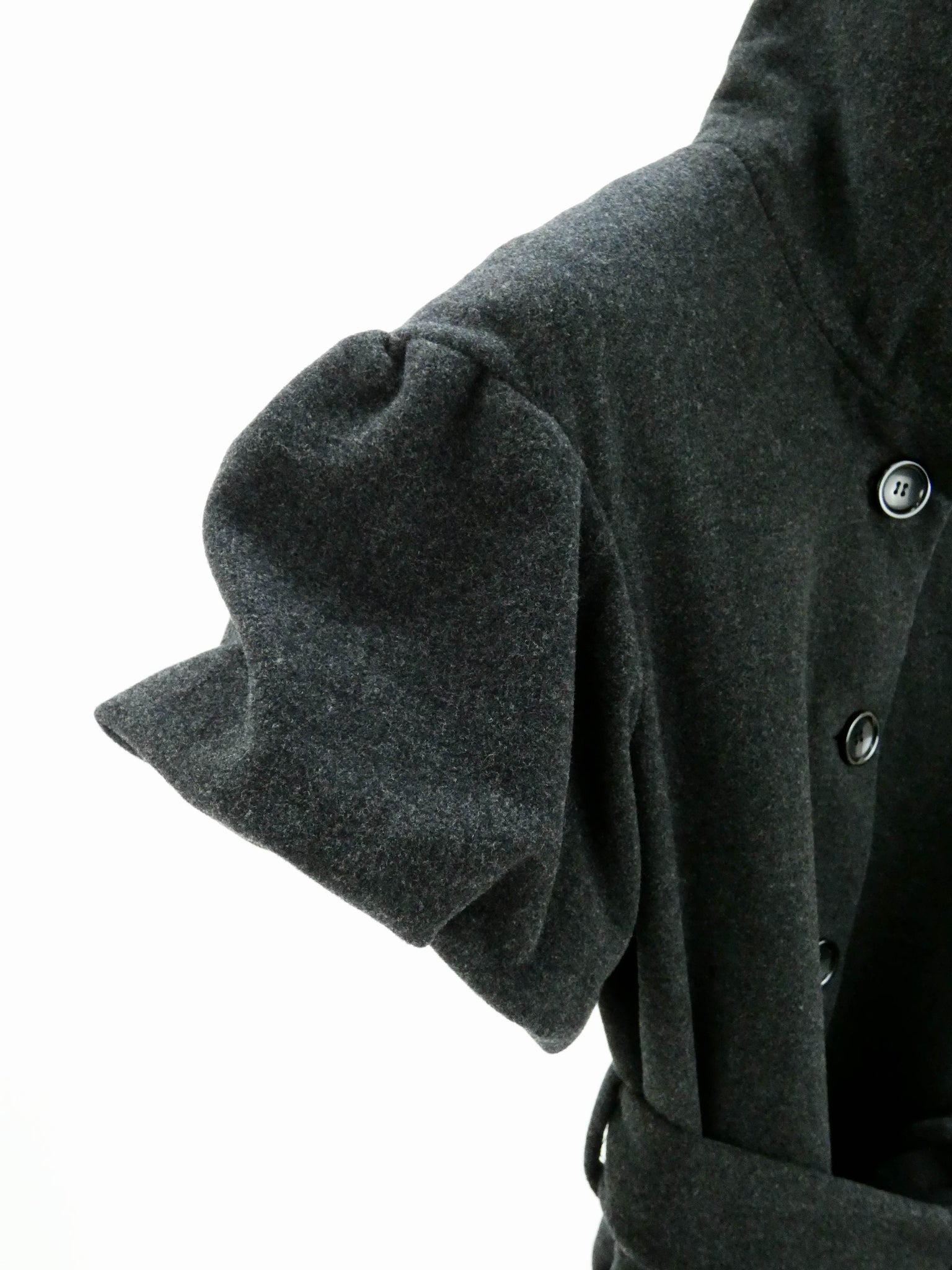 Black Grey Short Sleeve Button Up Jacket