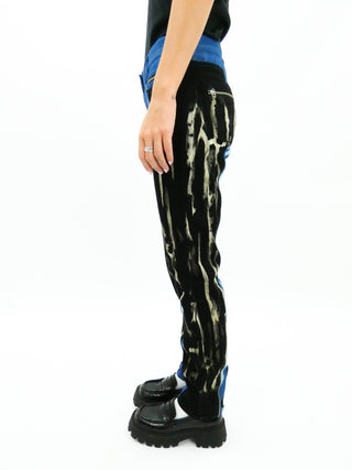 Blue and Black Bleached Skinny Jeans