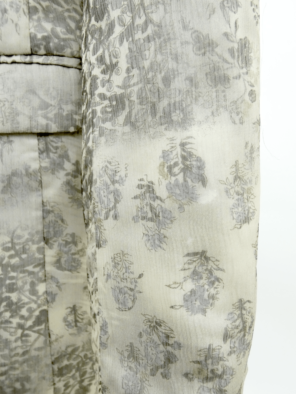 Cream Floral Printed Chiffon Silk Lined Blazer