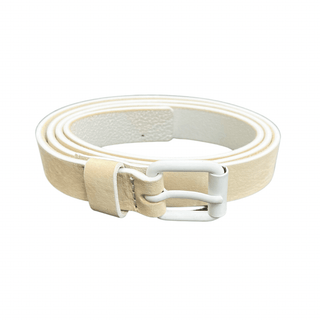 Cream Thin Leather Belt