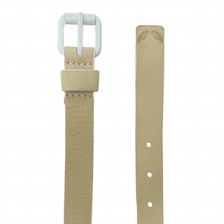 Cream Thin Leather Belt