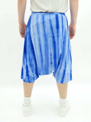 Extreme Blue Drop Crotch Tie Dye Shorts