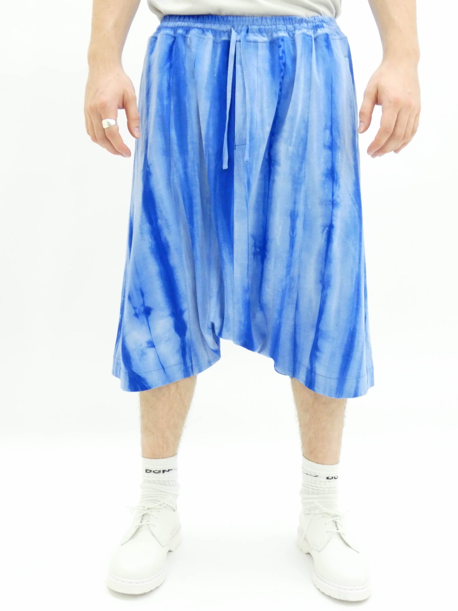Extreme Blue Drop Crotch Tie Dye Shorts