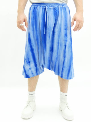 Extreme Blue Drop Crotch Tie Dye Shorts