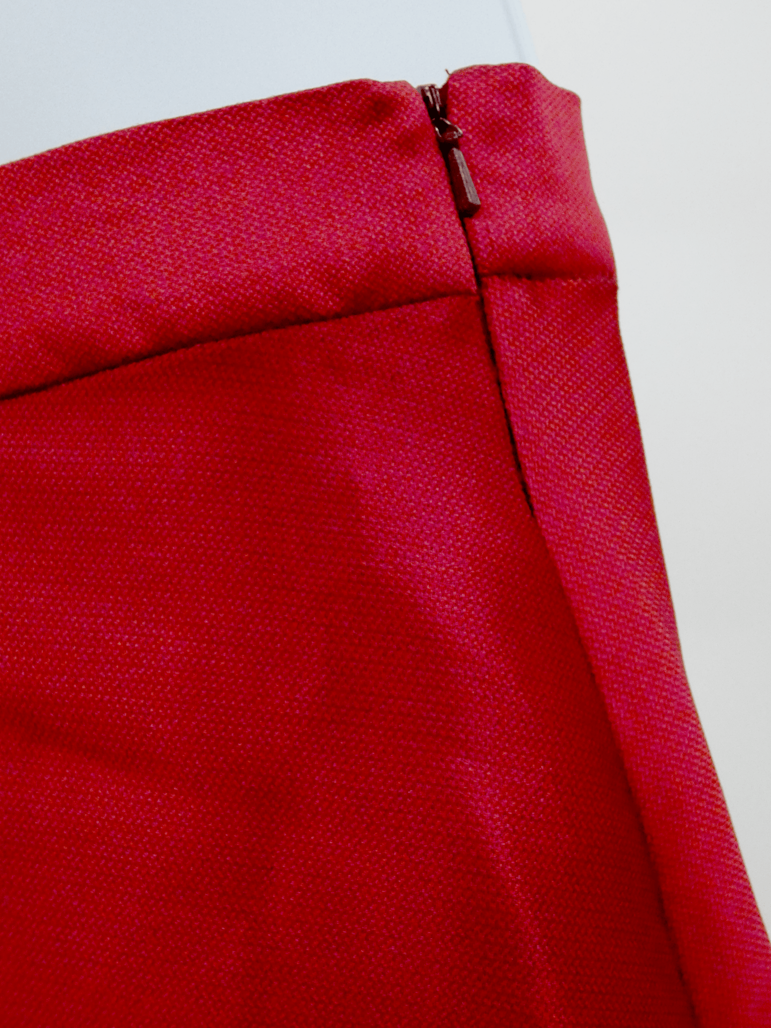 Silk Flared Couture Red Skirt