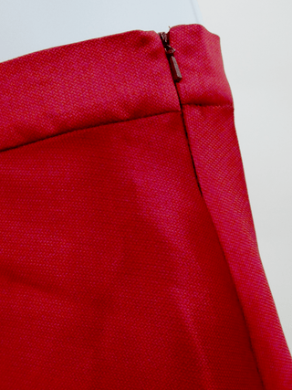 Silk Flared Couture Red Skirt
