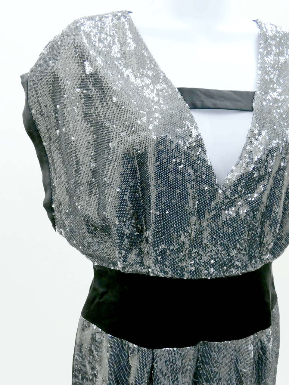 Silver Grey Sequin Mini Dress