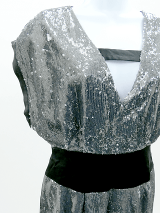 Silver Grey Sequin Mini Dress