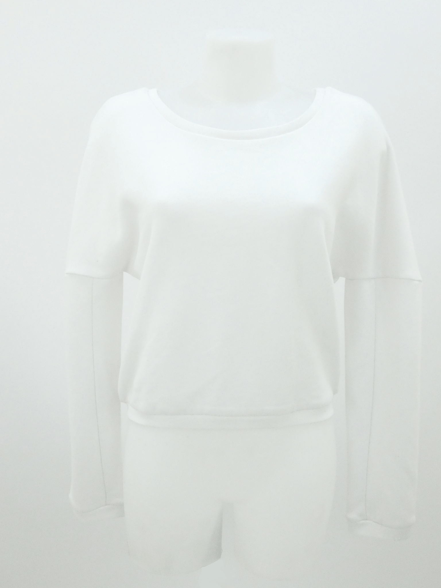 White Cropped Sweatshirt